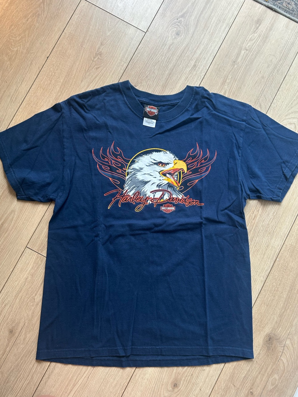 Harley-Davidson Navy Blue T-Shirt with Eagle Graphic